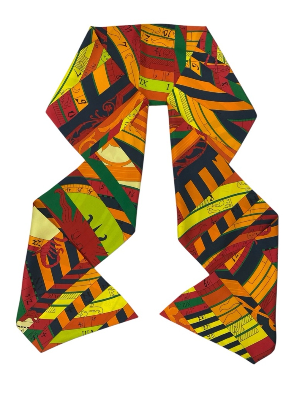 Hermes Astrologie Nouvelle Maxi Twilly Silk Scarf F.Faconnet, Cyrille Diatkine